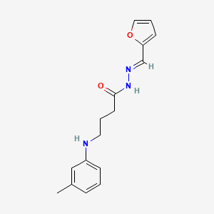 molecular formula C16H19N3O2 B3833459 N'-(2-furylmethylene)-4-[(3-methylphenyl)amino]butanohydrazide 