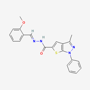 molecular formula C21H18N4O2S B3833480 N'-(2-甲氧基苄亚基)-3-甲基-1-苯基-1H-噻吩并[2,3-c]吡唑-5-甲酰肼 