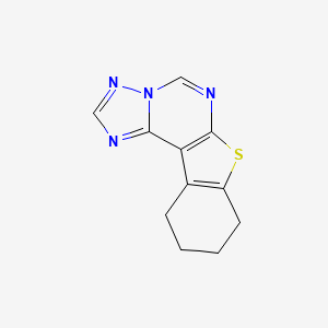 molecular formula C11H10N4S B3833489 8,9,10,11-四氢[1]苯并噻吩并[3,2-e][1,2,4]三唑并[1,5-c]嘧啶 CAS No. 58125-46-5