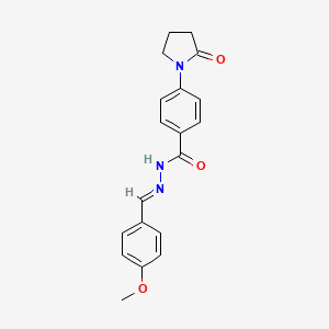 molecular formula C19H19N3O3 B3833495 N'-(4-methoxybenzylidene)-4-(2-oxo-1-pyrrolidinyl)benzohydrazide 