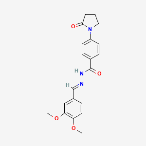 molecular formula C20H21N3O4 B3833502 N'-(3,4-dimethoxybenzylidene)-4-(2-oxo-1-pyrrolidinyl)benzohydrazide 