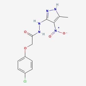 molecular formula C12H12ClN5O4 B3833510 2-(4-chlorophenoxy)-N'-(3-methyl-4-nitro-1H-pyrazol-5-yl)acetohydrazide 