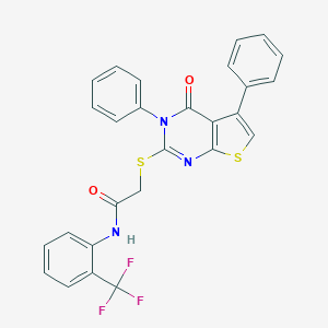 2-[(4-oxo-3,5-diphenyl-3,4-dihydrothieno[2,3-d]pyrimidin-2-yl)sulfanyl]-N-[2-(trifluoromethyl)phenyl]acetamide