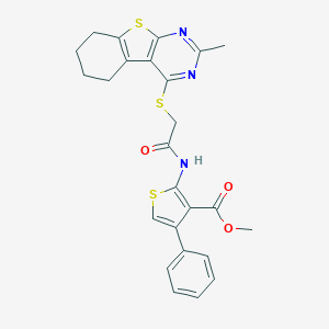 Methyl 2-({[(2-methyl-5,6,7,8-tetrahydro[1]benzothieno[2,3-d]pyrimidin-4-yl)sulfanyl]acetyl}amino)-4-phenyl-3-thiophenecarboxylate