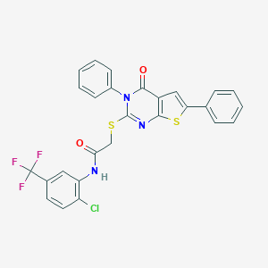N-[2-chloro-5-(trifluoromethyl)phenyl]-2-(4-oxo-3,6-diphenylthieno[2,3-d]pyrimidin-2-yl)sulfanylacetamide