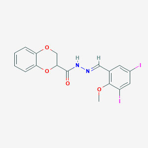 molecular formula C17H14I2N2O4 B3833579 N'-(3,5-diiodo-2-methoxybenzylidene)-2,3-dihydro-1,4-benzodioxine-2-carbohydrazide 