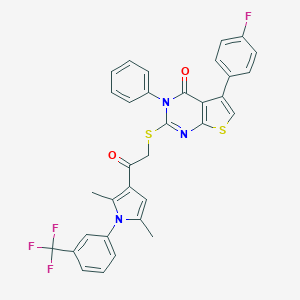 2-[(2-{2,5-dimethyl-1-[3-(trifluoromethyl)phenyl]-1H-pyrrol-3-yl}-2-oxoethyl)sulfanyl]-5-(4-fluorophenyl)-3-phenylthieno[2,3-d]pyrimidin-4(3H)-one