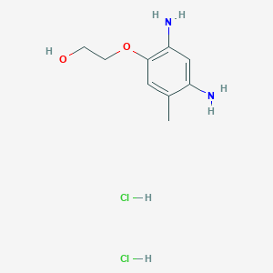 molecular formula C9H16Cl2N2O2 B038336 2,4-Diamino-5-methylphenoxyethanol hydrochloride CAS No. 113715-27-8