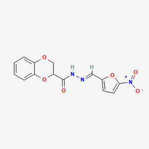 N'-[(5-nitro-2-furyl)methylene]-2,3-dihydro-1,4-benzodioxine-2-carbohydrazide
