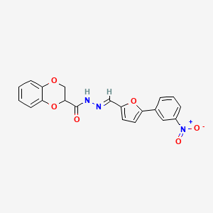 N'-{[5-(3-nitrophenyl)-2-furyl]methylene}-2,3-dihydro-1,4-benzodioxine-2-carbohydrazide