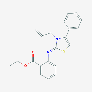 molecular formula C21H20N2O2S B383362 (Z)-乙基 2-((3-烯丙基-4-苯基噻唑-2(3H)-亚甲基)氨基)苯甲酸酯 CAS No. 327072-18-4