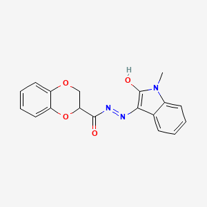 N'-[(3Z)-1-methyl-2-oxo-1,2-dihydro-3H-indol-3-ylidene]-2,3-dihydro-1,4-benzodioxine-2-carbohydrazide