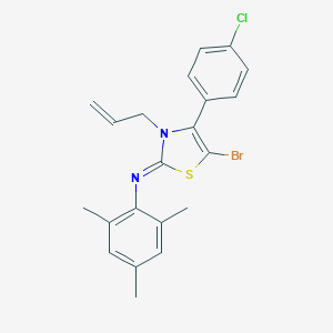 5-bromo-4-(4-chlorophenyl)-3-prop-2-enyl-N-(2,4,6-trimethylphenyl)-1,3-thiazol-2-imine