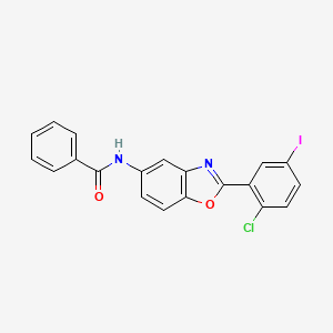 molecular formula C20H12ClIN2O2 B3833648 N-[2-(2-chloro-5-iodophenyl)-1,3-benzoxazol-5-yl]benzamide 