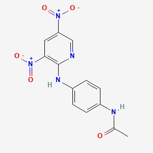 molecular formula C13H11N5O5 B3833649 N-{4-[(3,5-dinitro-2-pyridinyl)amino]phenyl}acetamide 