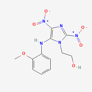 molecular formula C12H13N5O6 B3833680 2-{5-[(2-methoxyphenyl)amino]-2,4-dinitro-1H-imidazol-1-yl}ethanol 