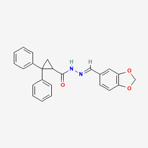 molecular formula C24H20N2O3 B3833686 N'-(1,3-benzodioxol-5-ylmethylene)-2,2-diphenylcyclopropanecarbohydrazide 