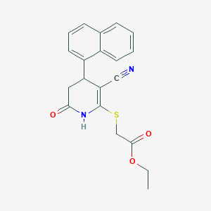 molecular formula C20H18N2O3S B3833701 ethyl {[3-cyano-4-(1-naphthyl)-6-oxo-1,4,5,6-tetrahydro-2-pyridinyl]thio}acetate 