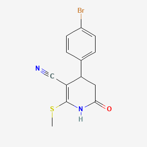 molecular formula C13H11BrN2OS B3833707 4-(4-bromophenyl)-2-(methylthio)-6-oxo-1,4,5,6-tetrahydro-3-pyridinecarbonitrile 