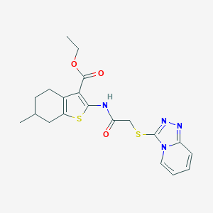 Ethyl 6-methyl-2-(2-{[1,2,4]triazolo[4,3-a]pyridin-3-ylsulfanyl}acetamido)-4,5,6,7-tetrahydro-1-benzothiophene-3-carboxylate