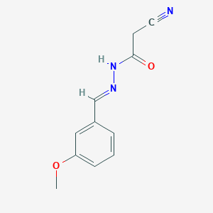 molecular formula C11H11N3O2 B3833725 2-cyano-N-[(E)-(3-methoxyphenyl)methylideneamino]acetamide 