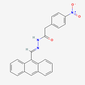 molecular formula C23H17N3O3 B3833726 N-[(E)-anthracen-9-ylmethylideneamino]-2-(4-nitrophenyl)acetamide 