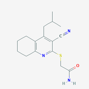 molecular formula C16H21N3OS B3833733 2-[(3-cyano-4-isobutyl-5,6,7,8-tetrahydro-2-quinolinyl)thio]acetamide 
