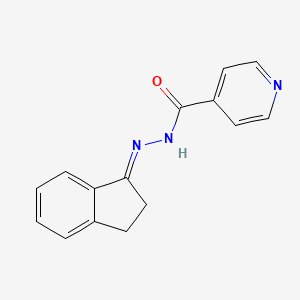 molecular formula C15H13N3O B3833738 N'-(2,3-dihydro-1H-inden-1-ylidene)isonicotinohydrazide 