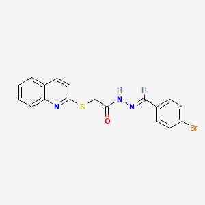 molecular formula C18H14BrN3OS B3833754 N'-[(E)-(4-bromophenyl)methylidene]-2-(quinolin-2-ylsulfanyl)acetohydrazide 