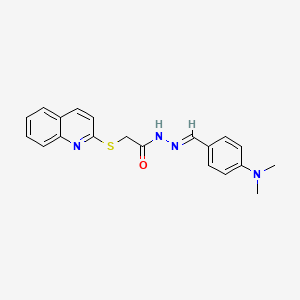 molecular formula C20H20N4OS B3833756 N'-[4-(dimethylamino)benzylidene]-2-(2-quinolinylthio)acetohydrazide 