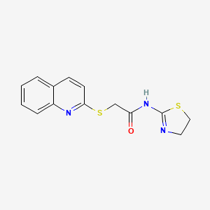 molecular formula C14H13N3OS2 B3833764 N-(4,5-dihydro-1,3-thiazol-2-yl)-2-(2-quinolinylthio)acetamide 
