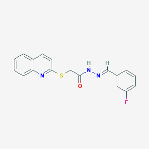 molecular formula C18H14FN3OS B3833769 N'-(3-fluorobenzylidene)-2-(2-quinolinylthio)acetohydrazide CAS No. 5251-50-3