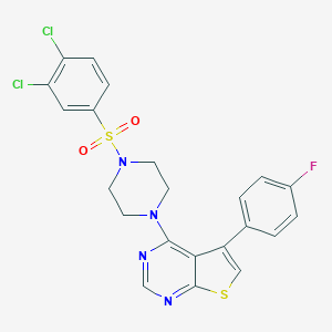 4-{4-[(3,4-Dichlorophenyl)sulfonyl]-1-piperazinyl}-5-(4-fluorophenyl)thieno[2,3-d]pyrimidine