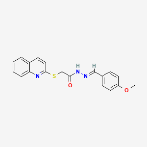 molecular formula C19H17N3O2S B3833777 N'-(4-methoxybenzylidene)-2-(2-quinolinylthio)acetohydrazide 