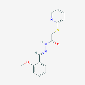 molecular formula C15H15N3O2S B3833782 N'-(2-methoxybenzylidene)-2-(2-pyridinylthio)acetohydrazide 