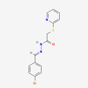 molecular formula C14H12BrN3OS B3833790 N'-(4-bromobenzylidene)-2-(2-pyridinylthio)acetohydrazide 