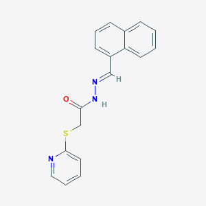molecular formula C18H15N3OS B3833800 N'-(1-naphthylmethylene)-2-(2-pyridinylthio)acetohydrazide 