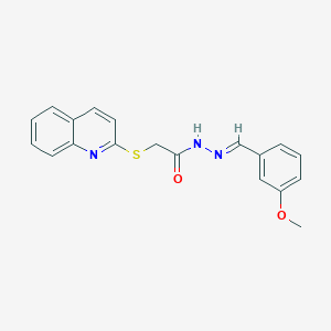 molecular formula C19H17N3O2S B3833810 N'-(3-methoxybenzylidene)-2-(2-quinolinylthio)acetohydrazide 