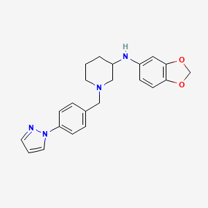 molecular formula C22H24N4O2 B3833862 N-1,3-benzodioxol-5-yl-1-[4-(1H-pyrazol-1-yl)benzyl]-3-piperidinamine 