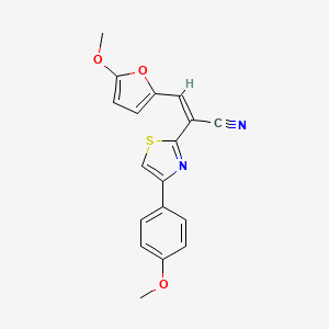 molecular formula C18H14N2O3S B3833880 3-(5-methoxy-2-furyl)-2-[4-(4-methoxyphenyl)-1,3-thiazol-2-yl]acrylonitrile 
