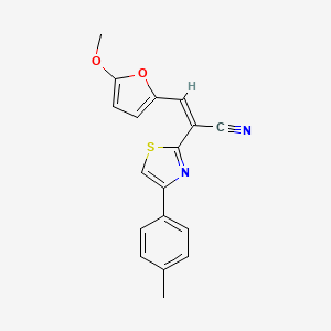 molecular formula C18H14N2O2S B3833890 3-(5-methoxy-2-furyl)-2-[4-(4-methylphenyl)-1,3-thiazol-2-yl]acrylonitrile 