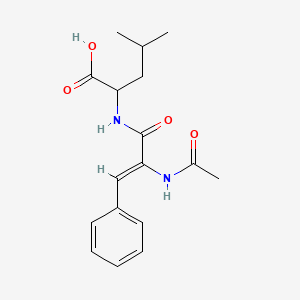 molecular formula C17H22N2O4 B3833898 N-[2-(acetylamino)-3-phenylacryloyl]leucine 