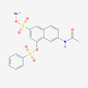 molecular formula C18H14NNaO7S2 B3833967 sodium 6-(acetylamino)-4-[(phenylsulfonyl)oxy]-2-naphthalenesulfonate 