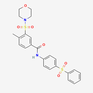 molecular formula C24H24N2O6S2 B3833989 4-methyl-3-(4-morpholinylsulfonyl)-N-[4-(phenylsulfonyl)phenyl]benzamide 