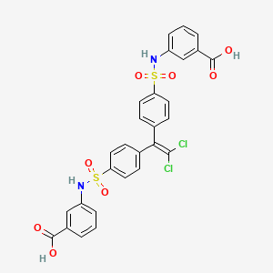 molecular formula C28H20Cl2N2O8S2 B3833991 3,3'-[(2,2-dichloro-1,1-ethenediyl)bis(4,1-phenylenesulfonylimino)]dibenzoic acid 