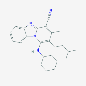 1-(Cyclohexylamino)-2-isopentyl-3-methylpyrido[1,2-a]benzimidazole-4-carbonitrile
