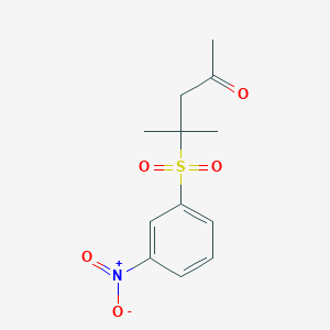 molecular formula C12H15NO5S B3834009 4-methyl-4-[(3-nitrophenyl)sulfonyl]-2-pentanone 