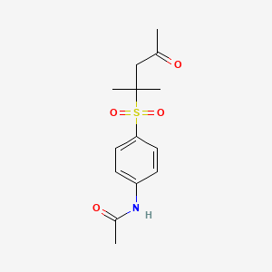 molecular formula C14H19NO4S B3834024 N-{4-[(1,1-dimethyl-3-oxobutyl)sulfonyl]phenyl}acetamide 