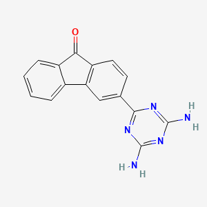 molecular formula C16H11N5O B3834039 3-(4,6-diamino-1,3,5-triazin-2-yl)-9H-fluoren-9-one 