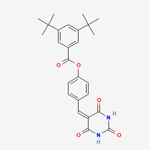 molecular formula C26H28N2O5 B3834047 4-[(2,4,6-trioxotetrahydro-5(2H)-pyrimidinylidene)methyl]phenyl 3,5-di-tert-butylbenzoate 
